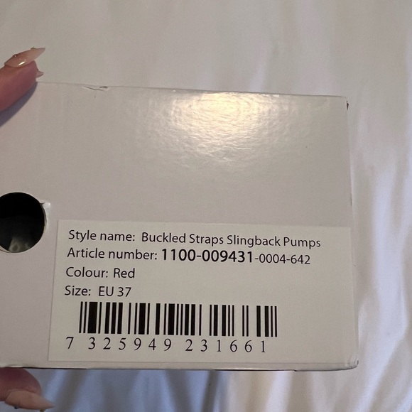 NWT Na-Kd Red Slingback Kitten Heels - Picture 5 of 5